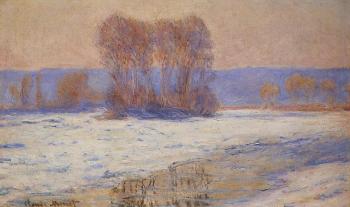 Claude Oscar Monet : The Seine at Bennecourt in Winter